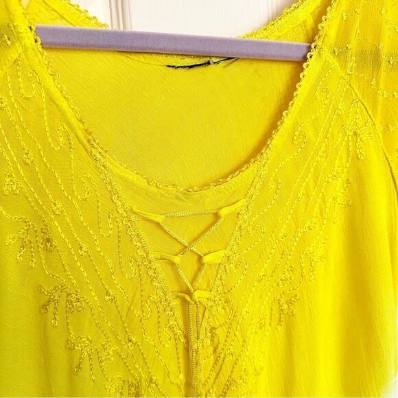 Yellow tie dye summer dress - Picture 3 of 7